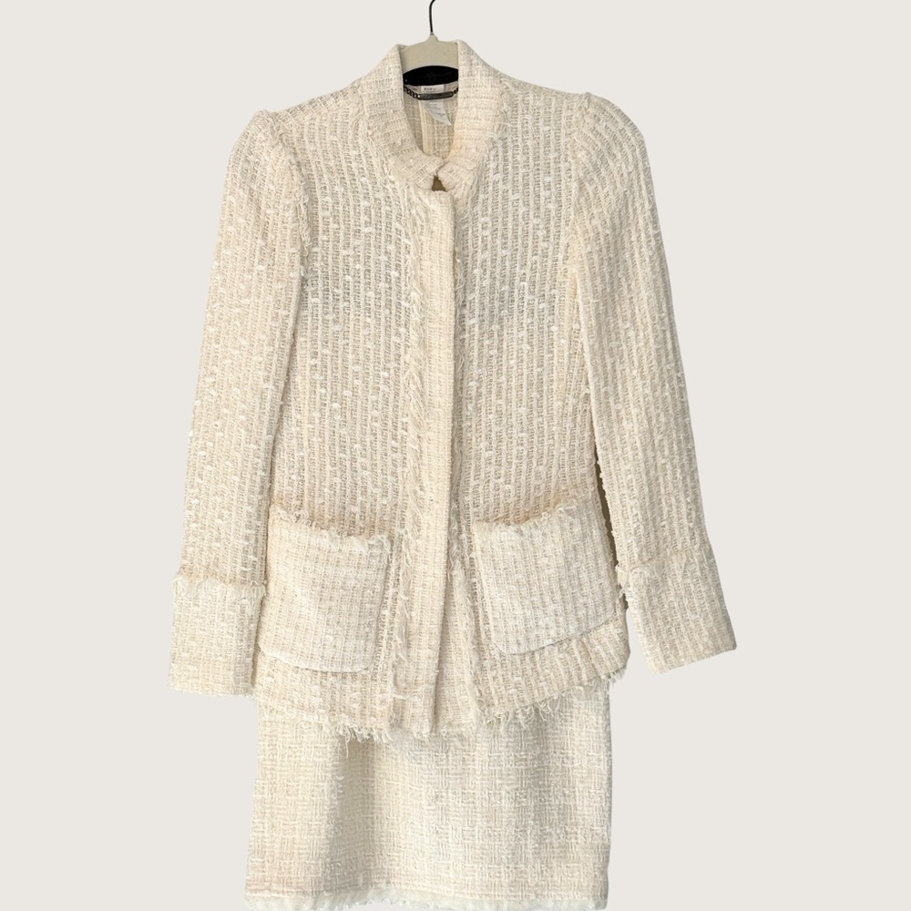 Vintage Italian Luxury Tweed Suit Les Copains Jacket 40 Giorgio Grati Skirt 42